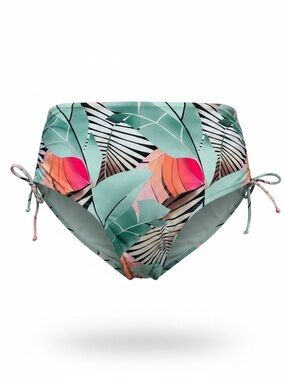 CALIA Women's Mid Rise Wide Banded High Leg Swim Bottoms